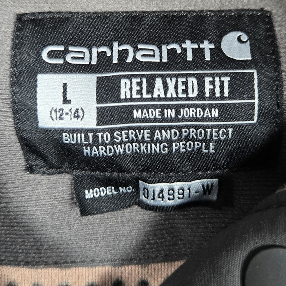 Carhartt Relaxed Fit Fleece Jacket Women's Size Large Warm Taupe Geo Aztec Snap - Picture 4 of 6